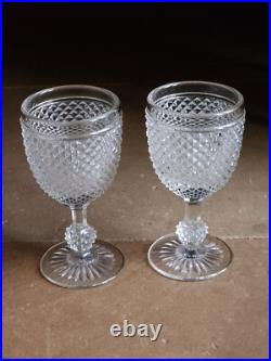 Baccarat Paire De Verre Diamant Haut 15,3 Cm Baccarat Charles X