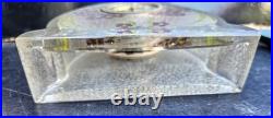 Baccarat Pendulette Fond Givre Emaille Cristal Art Nouveau 1900 Clock