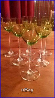 Baccarat Perfection 6 Verres A Vin Du Rhin / D'alsace Roemer Vert Chartreuse