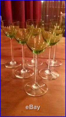 Baccarat Perfection 6 Verres A Vin Du Rhin/d'alsace Roemer Cristal Vert Clair