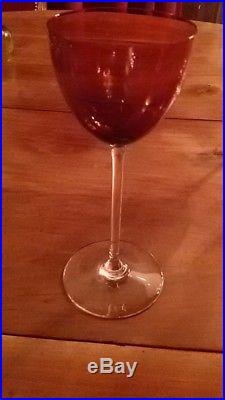 Baccarat Perfection 7 Verres A Vin Du Rhin / D'alsace Roemer Orange
