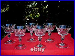 Baccarat Piccadilly 6 Tall Sherbet 6 Coupes A Champagne Cristal Taillé Sektgläs