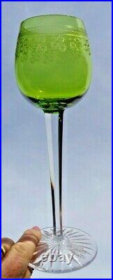 Baccarat Pompadour Verre A Vin Rhin Cristal Roemer Gravé De Couleur Coloré Vert