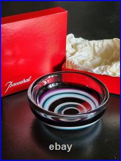 Baccarat Rare Coupe Multicolore Estampillée Baccarat 1970 Baccarat