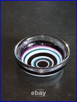 Baccarat Rare Coupe Multicolore Estampillée Baccarat 1970 Baccarat