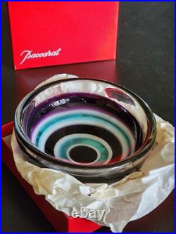 Baccarat Rare Coupe Multicolore Estampillée Baccarat 1970 Baccarat
