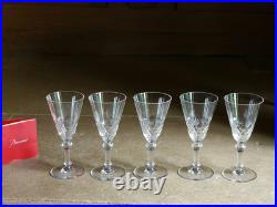 Baccarat Rare Lot 5 Verres Taillé N 8469 De 1916 Cristal H 14 Cm