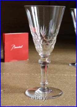 Baccarat Rare Lot 5 Verres Taillé N 8469 De 1916 Cristal H 14 Cm
