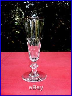 Baccarat Saint Louis Caton Flutes A Champagne Cristal Taillé Cotes Plates 19ème