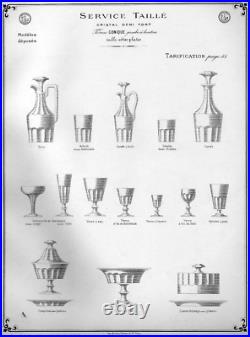 Baccarat Saint Louis Caton Verres A Vin Cristal Taille Cotes Plates 19eme XIX C