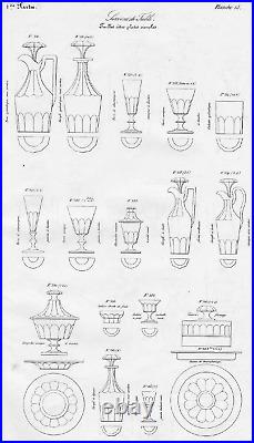 Baccarat Saint Louis Caton Verres A Vin Cristal Taille Cotes Plates 19eme XIX C