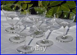 Baccarat Service de 6 coupes à champagne en cristal, monogrammées
