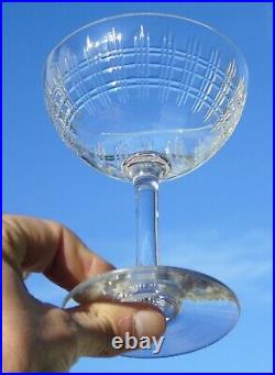 Baccarat Service de 6 coupes à champagne en cristal taillé, modèle Cavour