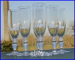 Baccarat Service de 6 flûtes à champagne cristal taillé à côtes plates XIXe