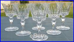 Baccarat Service de 6 verres à vin blanc en cristal taillé, modèle Piccadilly