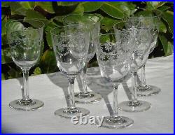 Baccarat Service de 6 verres en cristal gravé, modèle Beauharnais H. 13,5 cm