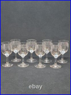 Baccarat Sévigné 8 Verres A Porto 11 Cm En Cristal Gravé