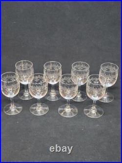 Baccarat Sévigné 8 Verres A Porto 11 Cm En Cristal Gravé