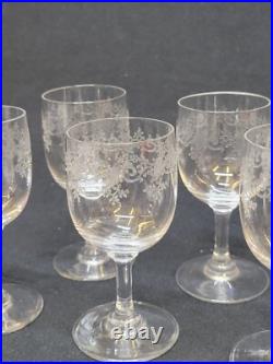 Baccarat Sévigné 8 Verres A Porto 11 Cm En Cristal Gravé