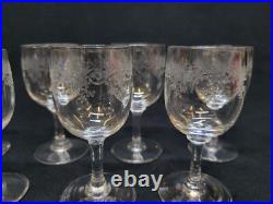 Baccarat Sévigné 8 Verres A Porto 11 Cm En Cristal Gravé