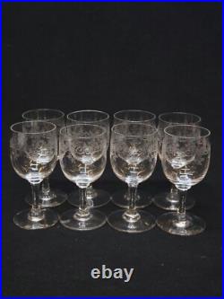 Baccarat Sévigné 8 Verres A Porto 11 Cm En Cristal Gravé
