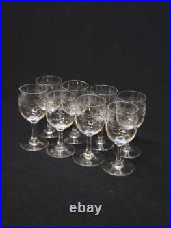 Baccarat Sévigné 8 Verres A Porto 11 Cm En Cristal Gravé