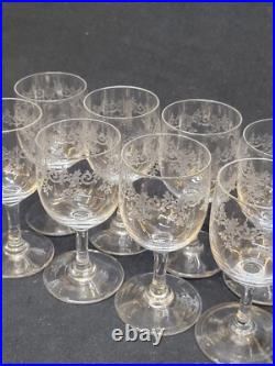 Baccarat Sévigné 8 Verres A Porto 11 Cm En Cristal Gravé