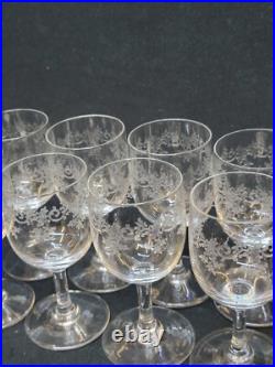 Baccarat Sévigné 8 Verres A Porto 11 Cm En Cristal Gravé