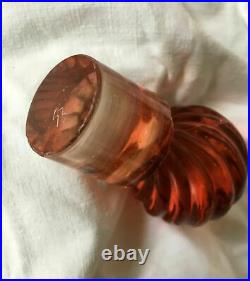 Baccarat Swirl Bambou Perfume Bottle Flacon De Parfum Couleur Coloré Rose Rouge
