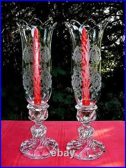 Baccarat Swirl Bambou Photophore Candlestick Bougeoir Flambeau A Verrine Cristal
