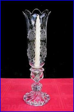 Baccarat Swirl Bambou Photophore Candlestick Bougeoir Flambeau A Verrine Cristal