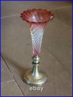 Baccarat Vase Art Nouveau Rouge Cristal Baccarat Fin 19 Eme
