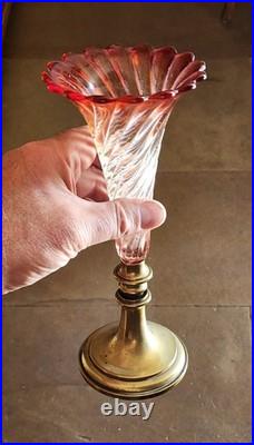 Baccarat Vase Art Nouveau Rouge Cristal Baccarat Fin 19 Eme