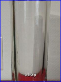 Baccarat Vase En Cristal Tubulaire Sur Pied Années 70 Estampillé