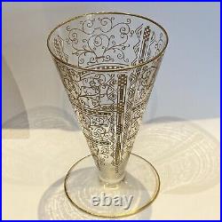 Baccarat Verre à eau Gravé Doré modèle Lido Or Haut. 13 cm Diam buvant. 8 cm