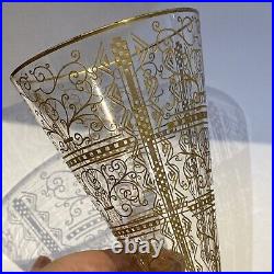 Baccarat Verre à eau Gravé Doré modèle Lido Or Haut. 13 cm Diam buvant. 8 cm