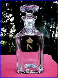 Baccarat Whiskey Gilt Decanter Carafe A Whisky Napoleon Empire Couronne Royale