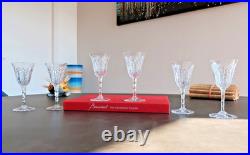 Baccarat cristal, Condé. 6 verres à Porto (N°5). H13cm. Non estampillé