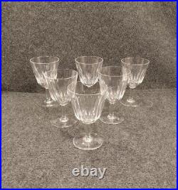 Baccarat modèle Cassino, 6 Grands verres Eau / Vin, 14cm, TBE