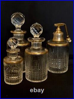 Baccarat, modéle Nancy cristal, liseré doré, fin XIXe début XXe, flacons Baccarat, modéle Nancy cristal, liseré doré, fin XIXe début XXe, flacons