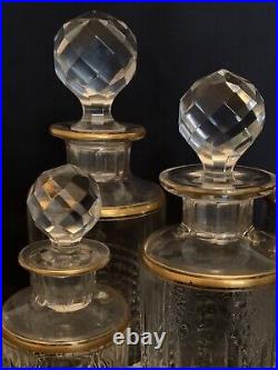 Baccarat, modéle Nancy cristal, liseré doré, fin XIXe début XXe, flacons Baccarat, modéle Nancy cristal, liseré doré, fin XIXe début XXe, flacons