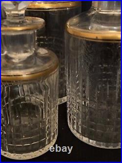 Baccarat, modéle Nancy cristal, liseré doré, fin XIXe début XXe, flacons Baccarat, modéle Nancy cristal, liseré doré, fin XIXe début XXe, flacons
