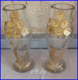 Baccarat vases fleurs or