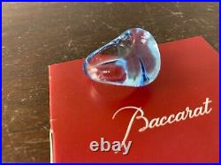 Bague galet bleu ciel en cristal de Baccarat taille 56