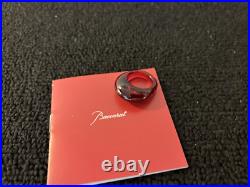 Bague jonc rouge en cristal de Baccarat taille 53