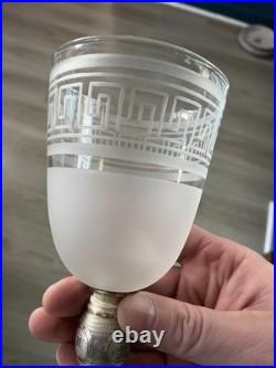 Beau Verre Nuit Cristal Baccarat Monture Pied Argent Massif Minerve