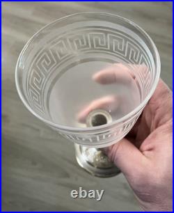 Beau Verre Nuit Cristal Baccarat Monture Pied Argent Massif Minerve