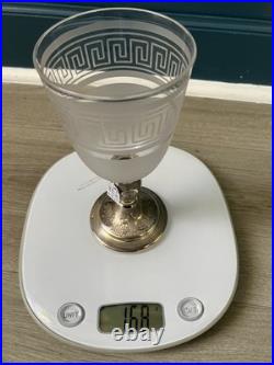 Beau Verre Nuit Cristal Baccarat Monture Pied Argent Massif Minerve