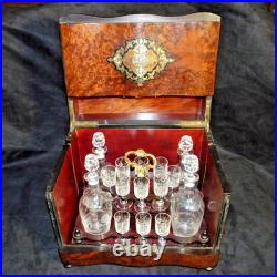 Belle Cave à liqueurs Napoléon III verrerie Cristal Baccarat 13 verres