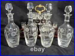 Belle Cave à liqueurs Napoléon III verrerie Cristal Baccarat 13 verres